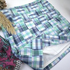 New Loft Plaid Skirt in Blue and Green Sz 8p